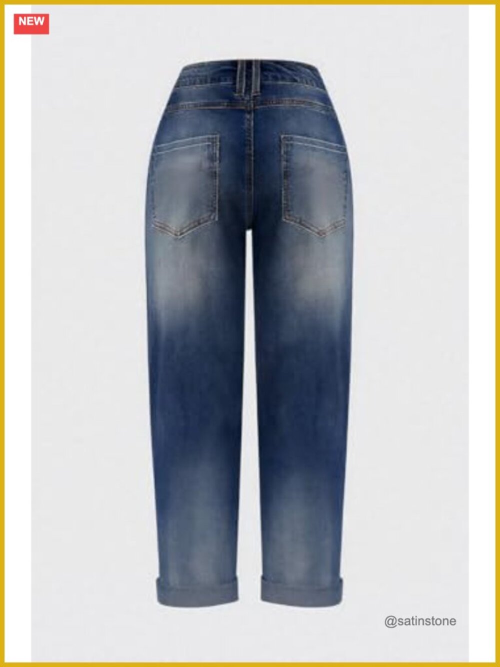 Straight Leg Jeans for Women Mid Rise Stretchy Casual Button Fly - Picture 2 of 6